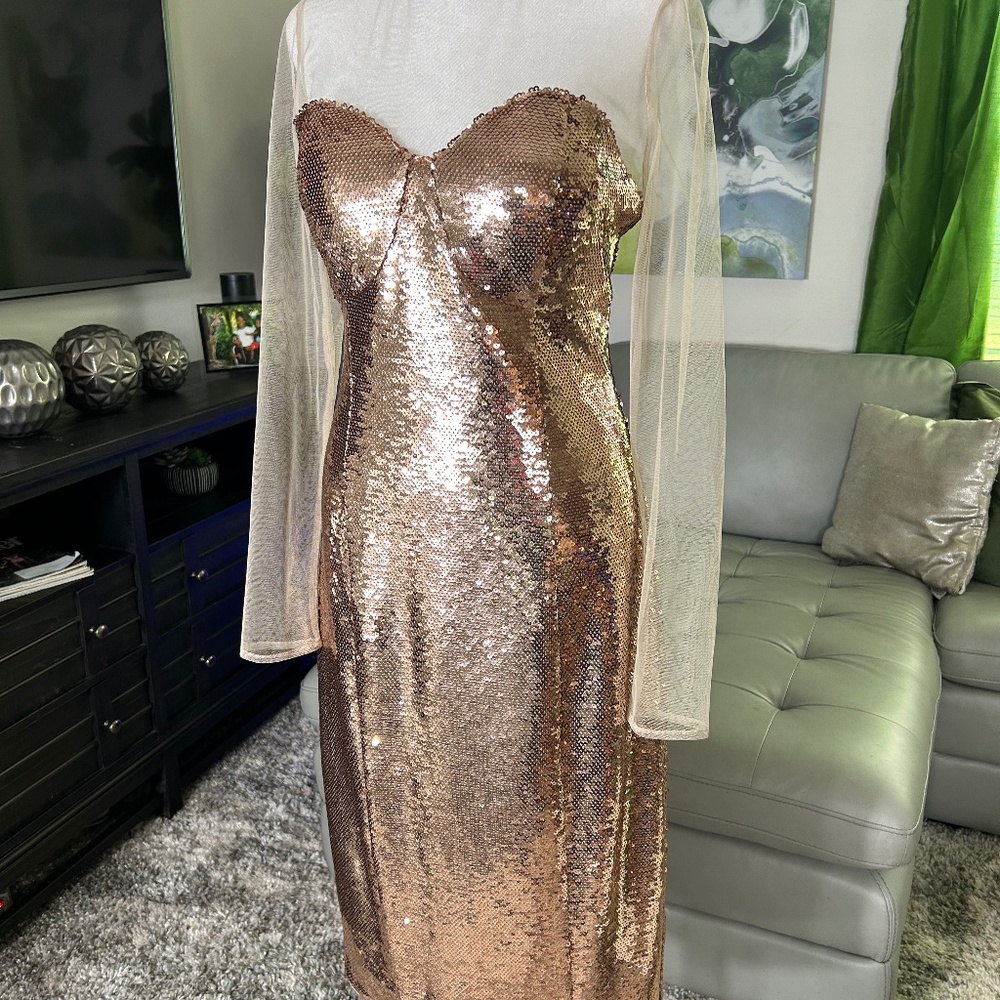 Sequin Rose Gold cocktail dress